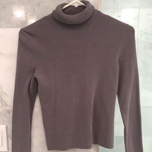 Express Gray Cropped Turtleneck